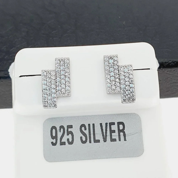 "925 sterling silver luxury CZ earrings for women/girls, Best for gift, RJUS2203 - Picture 5 of 11